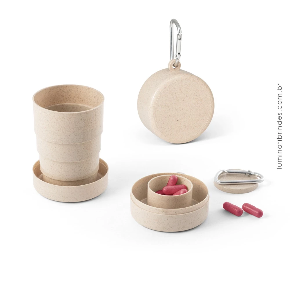 Copo EcoSnap Retrátil com Porta Comprimidos