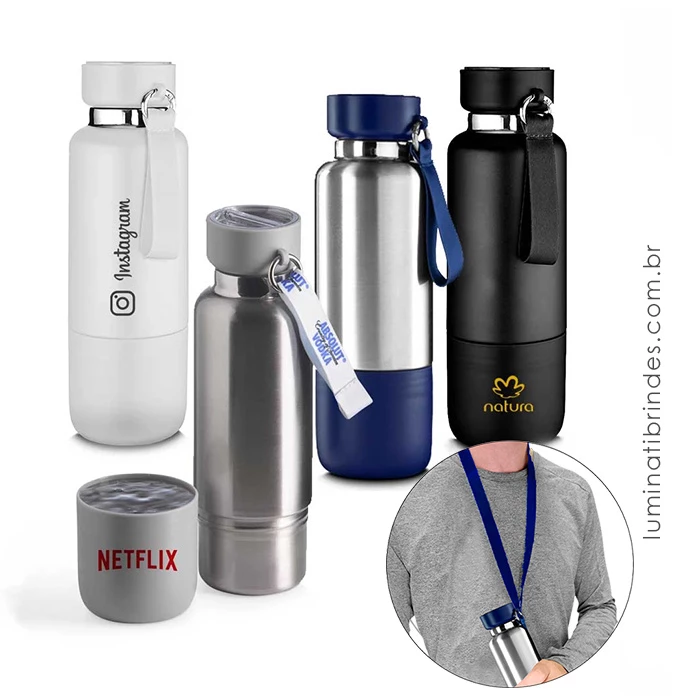 Garrafa 500ml Thermos Lanyard Gift