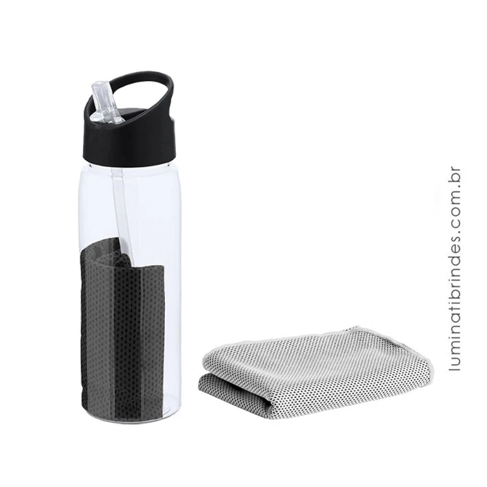 Garrafa Rpet Hydrotowel com Toalha