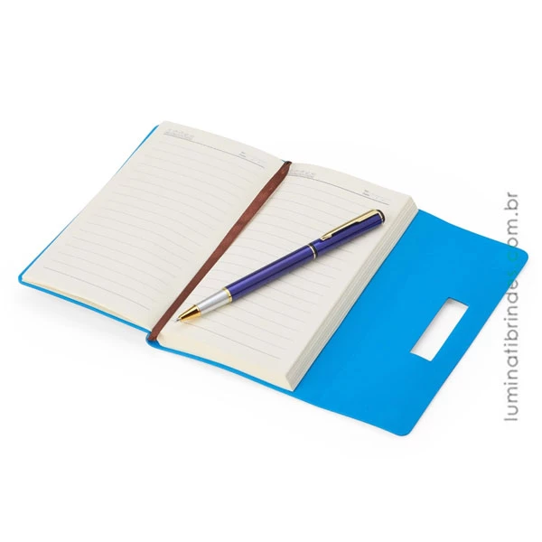 Caderno Couro Escriba Gift com Caneta