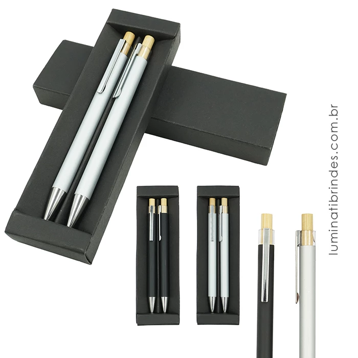 Kit Esfero Lapiseira Ekko Black Bamboo