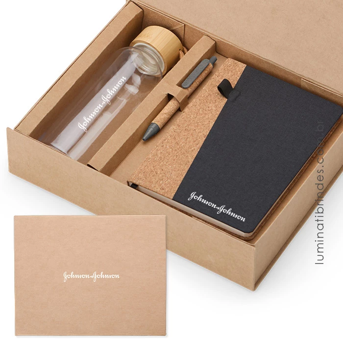 Kit com caderno e caneta com duas pontas Script